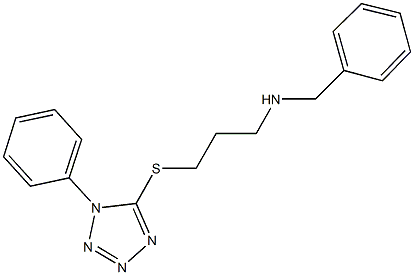 N-benzyl-N-{3-[(1-phenyl-1H-tetraazol-5-yl)sulfanyl]propyl}amine 化学構造式