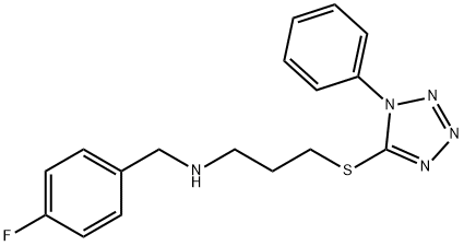 N-(4-fluorobenzyl)-N-{3-[(1-phenyl-1H-tetraazol-5-yl)sulfanyl]propyl}amine Structure