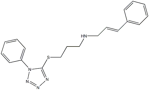 3-phenyl-N-{3-[(1-phenyl-1H-tetraazol-5-yl)sulfanyl]propyl}-2-propen-1-amine 化学構造式