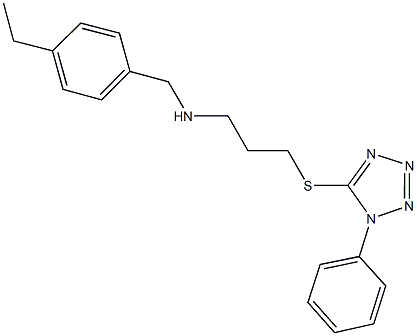 N-(4-ethylbenzyl)-N-{3-[(1-phenyl-1H-tetraazol-5-yl)sulfanyl]propyl}amine Structure