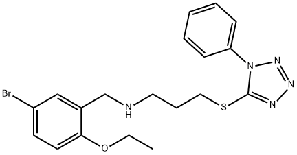 N-(5-bromo-2-ethoxybenzyl)-N-{3-[(1-phenyl-1H-tetraazol-5-yl)sulfanyl]propyl}amine,881454-01-9,结构式