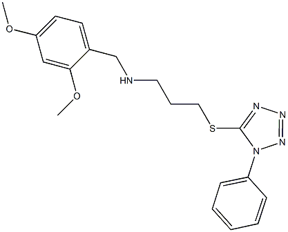 N-(2,4-dimethoxybenzyl)-N-{3-[(1-phenyl-1H-tetraazol-5-yl)sulfanyl]propyl}amine 结构式