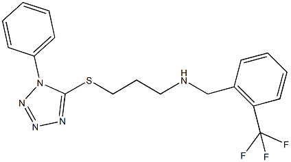 3-[(1-phenyl-1H-tetraazol-5-yl)sulfanyl]-N-[2-(trifluoromethyl)benzyl]-1-propanamine Struktur