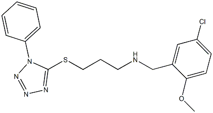 N-(5-chloro-2-methoxybenzyl)-N-{3-[(1-phenyl-1H-tetraazol-5-yl)sulfanyl]propyl}amine Struktur