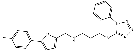 N-{[5-(4-fluorophenyl)-2-furyl]methyl}-N-{3-[(1-phenyl-1H-tetraazol-5-yl)sulfanyl]propyl}amine Structure