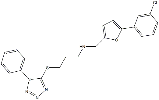 N-{[5-(3-chlorophenyl)-2-furyl]methyl}-N-{3-[(1-phenyl-1H-tetraazol-5-yl)sulfanyl]propyl}amine|