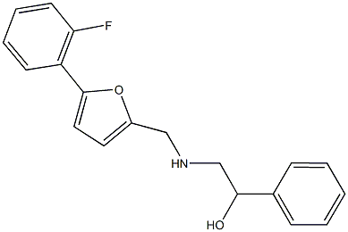 2-({[5-(2-fluorophenyl)-2-furyl]methyl}amino)-1-phenylethanol Struktur