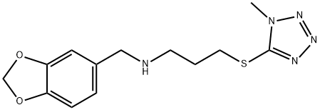 N-(1,3-benzodioxol-5-ylmethyl)-N-{3-[(1-methyl-1H-tetraazol-5-yl)sulfanyl]propyl}amine 结构式