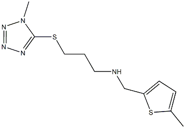3-[(1-methyl-1H-tetraazol-5-yl)sulfanyl]-N-[(5-methyl-2-thienyl)methyl]-1-propanamine Struktur