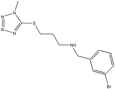N-(3-bromobenzyl)-N-{3-[(1-methyl-1H-tetraazol-5-yl)sulfanyl]propyl}amine Struktur
