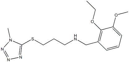 N-(2-ethoxy-3-methoxybenzyl)-N-{3-[(1-methyl-1H-tetraazol-5-yl)sulfanyl]propyl}amine Structure