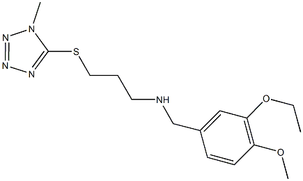 N-(3-ethoxy-4-methoxybenzyl)-N-{3-[(1-methyl-1H-tetraazol-5-yl)sulfanyl]propyl}amine Struktur