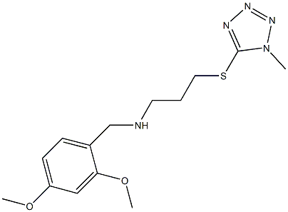 N-(2,4-dimethoxybenzyl)-N-{3-[(1-methyl-1H-tetraazol-5-yl)sulfanyl]propyl}amine Struktur