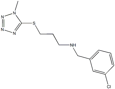 N-(3-chlorobenzyl)-N-{3-[(1-methyl-1H-tetraazol-5-yl)sulfanyl]propyl}amine Struktur