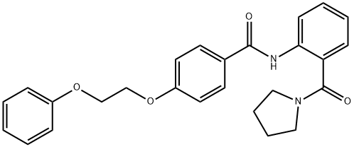 4-(2-phenoxyethoxy)-N-[2-(1-pyrrolidinylcarbonyl)phenyl]benzamide 结构式
