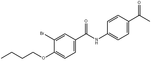N-(4-acetylphenyl)-3-bromo-4-butoxybenzamide 结构式