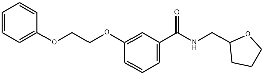 3-(2-phenoxyethoxy)-N-(tetrahydro-2-furanylmethyl)benzamide 结构式