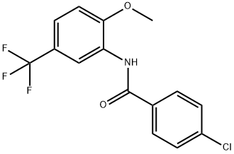 4-chloro-N-[2-methoxy-5-(trifluoromethyl)phenyl]benzamide,881589-19-1,结构式