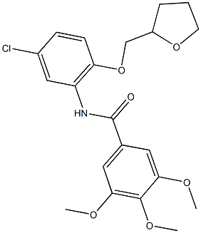 N-[5-chloro-2-(tetrahydro-2-furanylmethoxy)phenyl]-3,4,5-trimethoxybenzamide 结构式