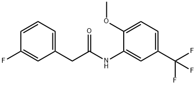 2-(3-fluorophenyl)-N-[2-methoxy-5-(trifluoromethyl)phenyl]acetamide 结构式