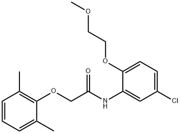 N-[5-chloro-2-(2-methoxyethoxy)phenyl]-2-(2,6-dimethylphenoxy)acetamide 结构式