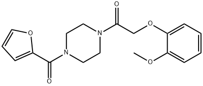 1-(2-furoyl)-4-[(2-methoxyphenoxy)acetyl]piperazine 化学構造式