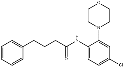 N-[4-chloro-2-(4-morpholinyl)phenyl]-4-phenylbutanamide 化学構造式