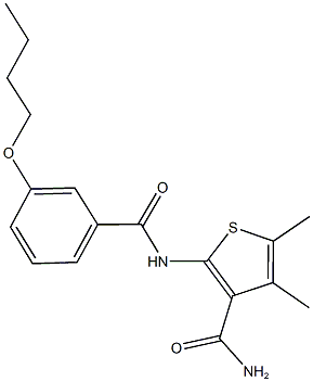 2-[(3-butoxybenzoyl)amino]-4,5-dimethyl-3-thiophenecarboxamide Structure