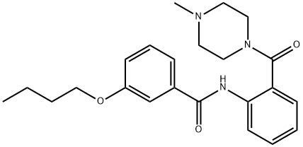 3-butoxy-N-{2-[(4-methyl-1-piperazinyl)carbonyl]phenyl}benzamide 化学構造式