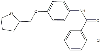 2-chloro-N-[4-(tetrahydro-2-furanylmethoxy)phenyl]benzamide 结构式