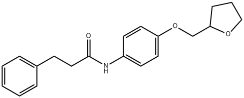 3-phenyl-N-[4-(tetrahydro-2-furanylmethoxy)phenyl]propanamide 化学構造式