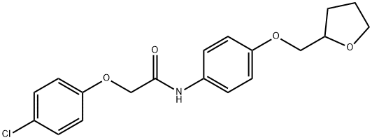 2-(4-chlorophenoxy)-N-[4-(tetrahydro-2-furanylmethoxy)phenyl]acetamide Structure