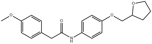 2-(4-methoxyphenyl)-N-[4-(tetrahydro-2-furanylmethoxy)phenyl]acetamide Structure