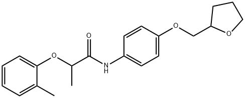 2-(2-methylphenoxy)-N-[4-(tetrahydro-2-furanylmethoxy)phenyl]propanamide Struktur