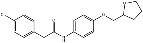 2-(4-chlorophenyl)-N-[4-(tetrahydro-2-furanylmethoxy)phenyl]acetamide|