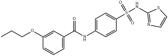 3-propoxy-N-{4-[(1,3-thiazol-2-ylamino)sulfonyl]phenyl}benzamide 结构式