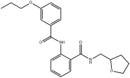 2-[(3-propoxybenzoyl)amino]-N-(tetrahydro-2-furanylmethyl)benzamide 结构式