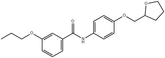 3-propoxy-N-[4-(tetrahydro-2-furanylmethoxy)phenyl]benzamide 结构式