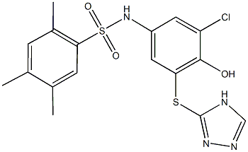 N-[3-chloro-4-hydroxy-5-(4H-1,2,4-triazol-3-ylsulfanyl)phenyl]-2,4,5-trimethylbenzenesulfonamide Structure