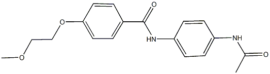 N-[4-(acetylamino)phenyl]-4-(2-methoxyethoxy)benzamide,882082-39-5,结构式