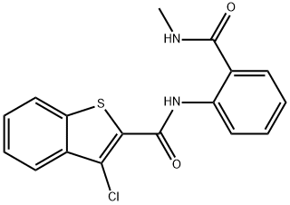 3-chloro-N-{2-[(methylamino)carbonyl]phenyl}-1-benzothiophene-2-carboxamide 化学構造式
