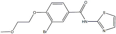 3-bromo-4-(2-methoxyethoxy)-N-(1,3-thiazol-2-yl)benzamide Structure