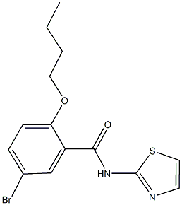 5-bromo-2-butoxy-N-(1,3-thiazol-2-yl)benzamide 化学構造式