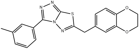 6-(2,3-dihydro-1,4-benzodioxin-6-ylmethyl)-3-(3-methylphenyl)[1,2,4]triazolo[3,4-b][1,3,4]thiadiazole,882642-48-0,结构式