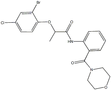 2-(2-bromo-4-chlorophenoxy)-N-[2-(4-morpholinylcarbonyl)phenyl]propanamide Structure