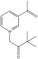 3-acetyl-1-(3,3-dimethyl-2-oxobutyl)pyridinium 化学構造式