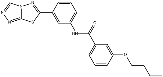 3-butoxy-N-(3-[1,2,4]triazolo[3,4-b][1,3,4]thiadiazol-6-ylphenyl)benzamide 化学構造式