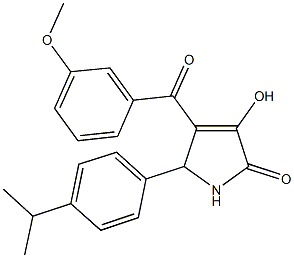 3-hydroxy-5-(4-isopropylphenyl)-4-(3-methoxybenzoyl)-1,5-dihydro-2H-pyrrol-2-one 结构式