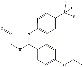 2-(4-ethoxyphenyl)-3-[4-(trifluoromethyl)phenyl]-1,3-thiazolidin-4-one 化学構造式