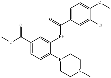 methyl 3-[(3-chloro-4-methoxybenzoyl)amino]-4-(4-methyl-1-piperazinyl)benzoate Struktur